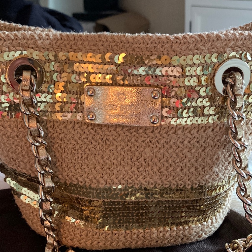 Kate spade gold & natural small purse